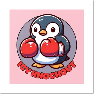 Kickboxing penguin Posters and Art